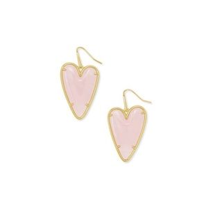 Kendra Scott Ansley Rose Quartz heart earrings